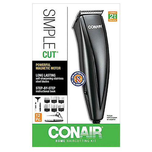 Conair Simple 12 Piece Haircut Kit for Basic Trimming and Home Hair Maintenance 1Ea